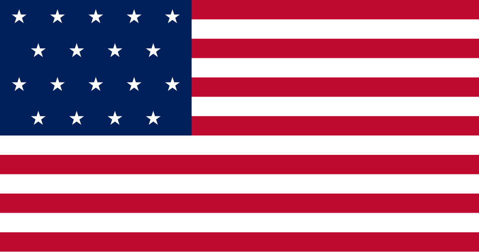 Flag of the United States with 18 stars