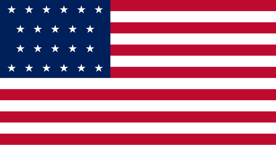 Flag of the United States with 22 stars